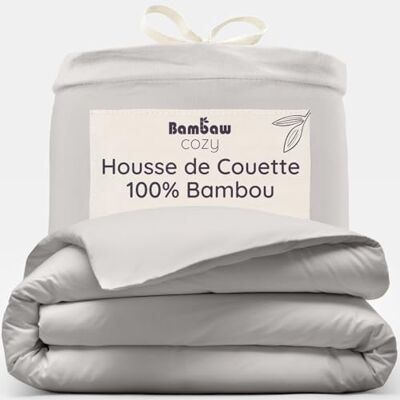 Bambaw Bamboe beddengoed 240 x 260 cm, verkoelend dekbedovertrek, beddengoed tegen zweet, huisstofmijt en allergieën, zomerdekbedovertrek (grijs) Bambaw Bamboe beddengoed 240 x 260 cm, verkoelend dekbedovertrek, beddengoed tegen zweet, huisstofmijt en allergieën, zomerdekbedovertrek (grijs)