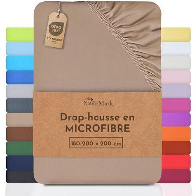 NatureMark Hoeslaken van microvezel, speciale prijs. Merkproduct in verschillende maten en kleuren, 100% polyester, zand 180 x 200 200 x 200 cm NatureMark Hoeslaken van microvezel, speciale prijs. Merkproduct in verschillende maten en kleuren, 100% polyester, zand 180 x 200 200 x 200 cm