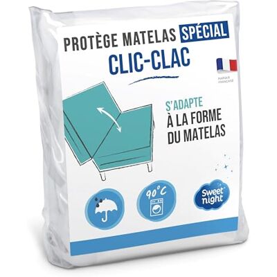 SWEET NIGHT Sweetnight Matrasbeschermer voor Clic Clac, 130 x 190 cm, waterdicht, wasbaar op 90 °C SWEET NIGHT Sweetnight Matrasbeschermer voor Clic Clac, 130 x 190 cm, waterdicht, wasbaar op 90 °C