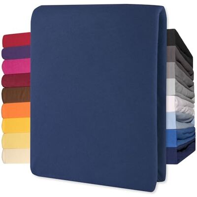 CelinaTex Lucina, hoeslaken, topper, boxspringmatras, katoen, 200 x 200 200 x 220 cm, donker blauw CelinaTex Lucina, hoeslaken, topper, boxspringmatras, katoen, 200 x 200 200 x 220 cm, donker blauw