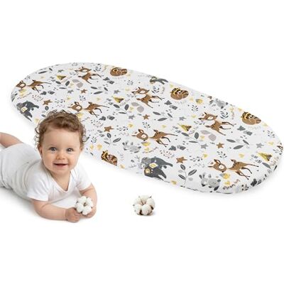 Medi Partners Hoeslaken voor kinderwagen, 86 x 40 cm, 100% katoen, matrasbeschermer (hert) Medi Partners Hoeslaken voor kinderwagen, 86 x 40 cm, 100% katoen, matrasbeschermer (hert)