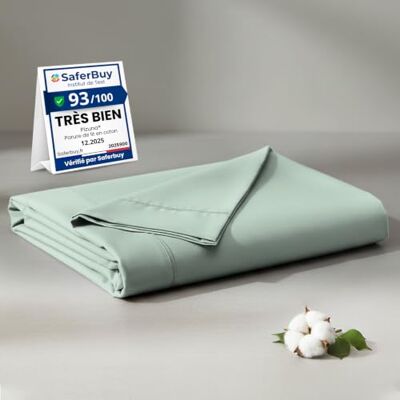 Pizuna 400 draadtelling katoenen beddenlaken voor 2 personen, zeeschuim, 100% lange vezels, zacht katoen, satijn, beddenlaken, 270 x 310 cm, met elegante zoom van 5 cm (beddenlaken, zeeschuim, 100% Pizuna 400 draadtelling katoenen beddenlaken voor 2 personen, zeeschuim, 100% lange vezels, zacht katoen, satijn, beddenlaken, 270 x 310 cm, met elegante zoom van 5 cm (beddenlaken, zeeschuim, 100%
