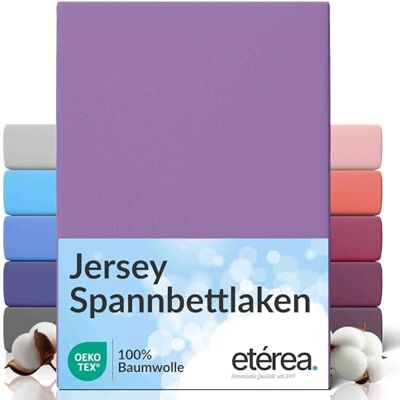 etérea Himmlische Qualität etérea comfort jersey hoeslaken 100 x 200 cm, 120 x 200 cm, 100% katoen, laken voor matrassen tot 25 cm dikte paars etérea Himmlische Qualität etérea comfort jersey hoeslaken 100 x 200 cm, 120 x 200 cm, 100% katoen, laken voor matrassen tot 25 cm dikte paars