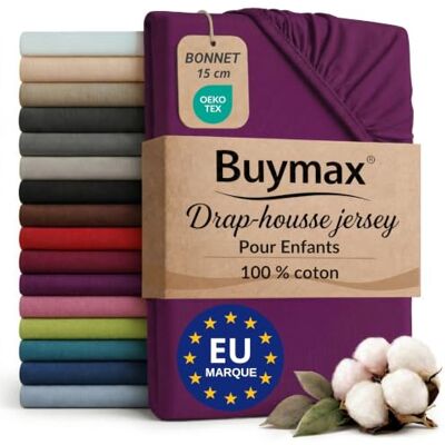 Buymax Hoeslaken 70 x 140 cm, 100% jersey katoen, voor matrassen met hoogte tot 15 cm, auberginekleur Jersey doux et respirant, certifié OEKO-TEX, pour lit d’enfant, bonnet 15 cm et élastique intégral pour un maintien fiable. Buymax Hoeslaken 70 x 140 cm, 100% jersey katoen, voor matrassen met hoogte tot 15 cm, auberginekleur Jersey doux et respirant, certifié OEKO-TEX, pour lit d’enfant, bonnet 15 cm et élastique intégral pour un maintien fiable.