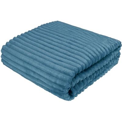 Cotton Market Cottonmarket Sprei, dubbelzijdig, 220 x 240 cm, knuffeldeken voor woonkamer, slaapkamer, bankdeken, bankdeken, bontdeken, blauw Cotton Market Cottonmarket Sprei, dubbelzijdig, 220 x 240 cm, knuffeldeken voor woonkamer, slaapkamer, bankdeken, bankdeken, bontdeken, blauw
