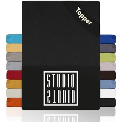 STUDIO Hoeslaken basic topper, 100% gekamd katoen, Oeko-Tex 100-gecertificeerd, merkkwaliteit, laken 140 x 200 cm, antraciet STUDIO Hoeslaken basic topper, 100% gekamd katoen, Oeko-Tex 100-gecertificeerd, merkkwaliteit, laken 140 x 200 cm, antraciet