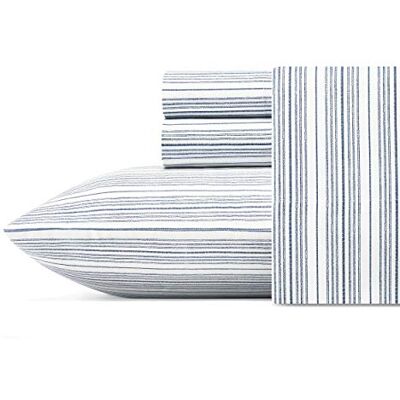 Nautica Beddengoed voor tweepersoonsbed, beddengoed van perkalkatoen, sierlijk en fris, interieur aan de kust (marineblauw, gestreept, tweepersoonsbed) Nautica Beddengoed voor tweepersoonsbed, beddengoed van perkalkatoen, sierlijk en fris, interieur aan de kust (marineblauw, gestreept, tweepersoonsbed)
