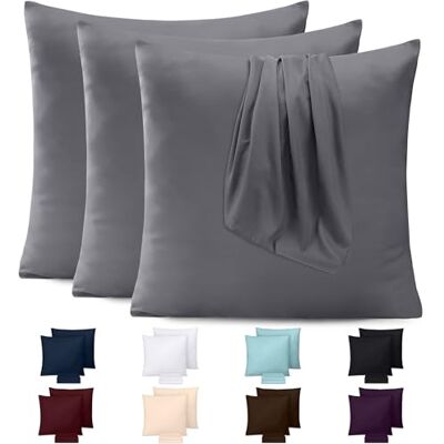 Utopia Bedding Set van 4 kussenslopen 60 x 60 cm Oeko-Tex geborstelde microvezel, 100% polyester, met envelopsluiting (kussen niet inbegrepen), alleen kussensloop Grijs Utopia Bedding Set van 4 kussenslopen 60 x 60 cm Oeko-Tex geborstelde microvezel, 100% polyester, met envelopsluiting (kussen niet inbegrepen), alleen kussensloop Grijs