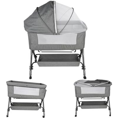 LANTUS 3-in-1 wieg, cododo-bed, kantelbare wieg, in hoogte verstelbaar op 4 niveaus (80-94 cm (80-84 88-94)) tot 50 kg, wielen 360 graden, muggennet, opbergmand 104 x 52 x 100 110 cm linnen grijs LANTUS 3-in-1 wieg, cododo-bed, kantelbare wieg, in hoogte verstelbaar op 4 niveaus (80-94 cm (80-84 88-94)) tot 50 kg, wielen 360 graden, muggennet, opbergmand 104 x 52 x 100 110 cm linnen grijs