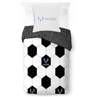 Jay Franco Messi Football 2-delige superzachte kinderbeddengoedset met kussensloop, alleen dekbedovertrek (vulling niet inbegrepen), wit, 2-delig voor eenpersoonsbed Jay Franco Messi Football 2-delige superzachte kinderbeddengoedset met kussensloop, alleen dekbedovertrek (vulling niet inbegrepen), wit, 2-delig voor eenpersoonsbed