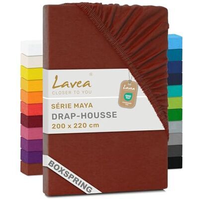 Lavea Jersey hoeslaken, Maya-series, 100% katoen, hoogwaardige afwerking, met elastische band, OekoTex100-gecertificeerd 100% Coton – Maya Drap Housse Doux et Respirant – Élastique Tout Autour – Matelas Jusqu’à 35 cm – OEKO-TEX® Lavea Jersey hoeslaken, Maya-series, 100% katoen, hoogwaardige afwerking, met elastische band, OekoTex100-gecertificeerd 100% Coton – Maya Drap Housse Doux et Respirant – Élastique Tout Autour – Matelas Jusqu’à 35 cm – OEKO-TEX®
