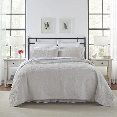 Laura Ashley Felicity Collection Beddengoedset, 100% katoen, omkeerbaar, voor het hele jaar, met bijpassende kussenslopen, voorgewassen voor zachtheid, tweepersoonsbed, zacht grijs Laura Ashley Felicity Collection Beddengoedset, 100% katoen, omkeerbaar, voor het hele jaar, met bijpassende kussenslopen, voorgewassen voor zachtheid, tweepersoonsbed, zacht grijs