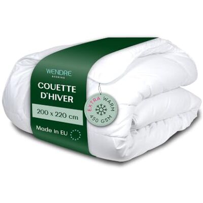 WENDRE Dekbed, 200 x 220 cm, zeer warm, dik, 450 g/m² Microvezel, vulling van 100% gerecycled polyester, Oeko-Tex Standard 100, wasbaar op 40 °C, geschikt voor de droger WENDRE Dekbed, 200 x 220 cm, zeer warm, dik, 450 g/m² Microvezel, vulling van 100% gerecycled polyester, Oeko-Tex Standard 100, wasbaar op 40 °C, geschikt voor de droger