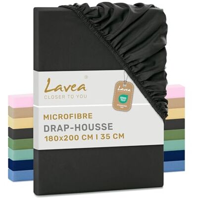Lavea ® Hoeslaken, 180 x 200 cm, microvezel, antraciet Microvezel hoeslaken, 20 cm hoogte, met elastiek rondom, zacht, ademend, Oeko-Tex®-gecertificeerd Lavea ® Hoeslaken, 180 x 200 cm, microvezel, antraciet Microvezel hoeslaken, 20 cm hoogte, met elastiek rondom, zacht, ademend, Oeko-Tex®-gecertificeerd