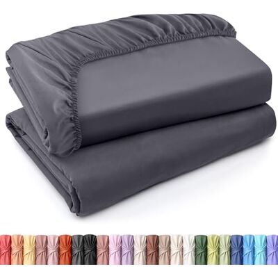 Utopia Bedding Set van 2 passende lakens van zacht geborsteld microvezel, diepe zakken, krimpt en vervaagt niet, onderhoudsvriendelijk (kingsize, grijs) Utopia Bedding Set van 2 passende lakens van zacht geborsteld microvezel, diepe zakken, krimpt en vervaagt niet, onderhoudsvriendelijk (kingsize, grijs)