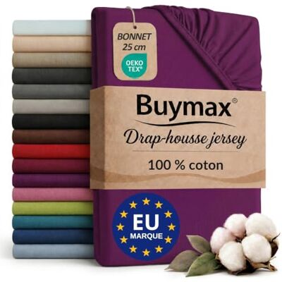 Buymax Hoeslaken 180 x 200 cm, 100% jersey katoen, voor matrassen met hoogte tot 25 cm, auberginekleur Jersey doux et respirant, certifié OEKO-TEX, bonnet jusqu’à 25 cm et élastique intégral pour un maintien fiable. Buymax Hoeslaken 180 x 200 cm, 100% jersey katoen, voor matrassen met hoogte tot 25 cm, auberginekleur Jersey doux et respirant, certifié OEKO-TEX, bonnet jusqu’à 25 cm et élastique intégral pour un maintien fiable.
