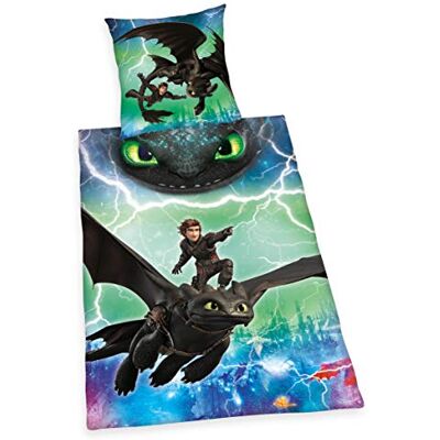 Herding DREAMWORKS DRAGONS Omkeerbaar beddengoed van versterkt katoen, dekbedovertrek 140 x 200 cm en kussensloop 70 x 90 cm Herding DREAMWORKS DRAGONS Omkeerbaar beddengoed van versterkt katoen, dekbedovertrek 140 x 200 cm en kussensloop 70 x 90 cm