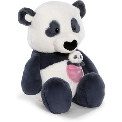 NICI 62612 Panda Love pluche dier met hartzak en babypanda, 40 cm, zwart, zacht, schattige metgezel om te knuffelen en te spelen, geweldig cadeau-idee voor kinderen en volwassenen NICI 62612 Panda Love pluche dier met hartzak en babypanda, 40 cm, zwart, zacht, schattige metgezel om te knuffelen en te spelen, geweldig cadeau-idee voor kinderen en volwassenen