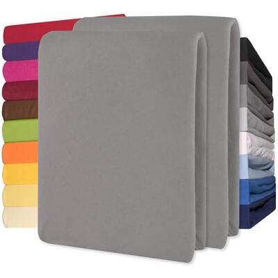 CelinaTex Lucina Hoeslaken, katoen, set van 2, 140 x 200 160 x 200 cm, donkergrijs CelinaTex Lucina Hoeslaken, katoen, set van 2, 140 x 200 160 x 200 cm, donkergrijs