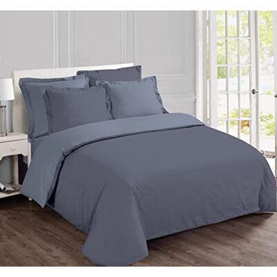Vision Omkeerbare Beddenset Bicolor Grijs/Parelgrijs Dekbedovertrekset 200x200 cm met 2 Kussenslopen voor Tweepersoonsbed 100% Katoen Vision Omkeerbare Beddenset Bicolor Grijs/Parelgrijs Dekbedovertrekset 200x200 cm met 2 Kussenslopen voor Tweepersoonsbed 100% Katoen