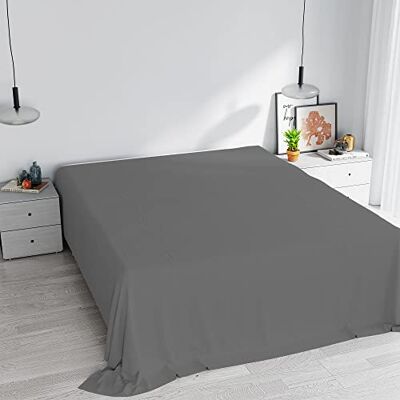 Italian Bed Linen Max Color Hoeslaken, effen, 100% katoen, 2-zits, 270 x 300 cm, donkergrijs Italian Bed Linen Max Color Hoeslaken, effen, 100% katoen, 2-zits, 270 x 300 cm, donkergrijs