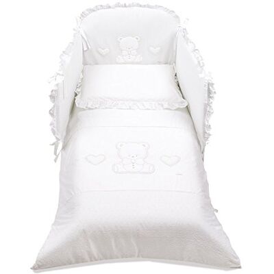 Italbaby Pony Amore beddengoedset, 4-delig, wit, kleurrijk, eenheidsmaat Italbaby Pony Amore beddengoedset, 4-delig, wit, kleurrijk, eenheidsmaat