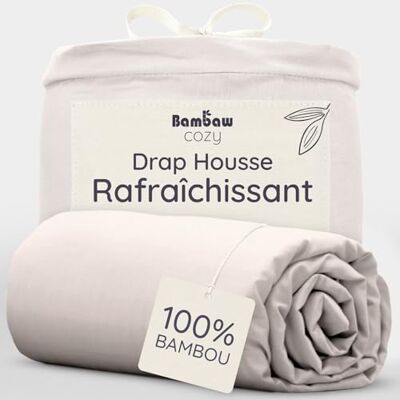 Bambaw Hoeslaken, 140 x 200 cm, bamboe, voor dikke matrassen tot 35 cm, verkoelend en hypoallergeen beddengoed, thermisch regulerend bamboe laken, anti-mijt beddengoed, Oeko-Tex-gecertificeerd (zand) Bambaw Hoeslaken, 140 x 200 cm, bamboe, voor dikke matrassen tot 35 cm, verkoelend en hypoallergeen beddengoed, thermisch regulerend bamboe laken, anti-mijt beddengoed, Oeko-Tex-gecertificeerd (zand)