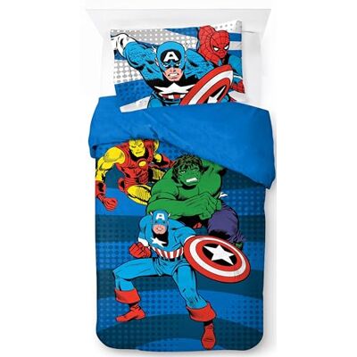 Jay Franco Marvel Comics Avengers 100% katoenen dekbedovertrekset voor eenpersoonsbed inclusief kussensloop 50 x 70 cm Jay Franco Marvel Comics Avengers 100% katoenen dekbedovertrekset voor eenpersoonsbed inclusief kussensloop 50 x 70 cm