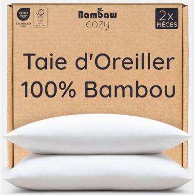 Bambaw Bamboe Kussenslopen Eco Kussensloop 50cm bij 75cm Luxe Bamboe Beddengoed Hypoallergeen Kussenslopen Puur Bamboe Lyocell Kussensloop Ultra-ademende Stof Wit Bambaw Bamboe Kussenslopen Eco Kussensloop 50cm bij 75cm Luxe Bamboe Beddengoed Hypoallergeen Kussenslopen Puur Bamboe Lyocell Kussensloop Ultra-ademende Stof Wit