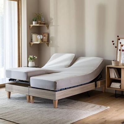 Terre de Nuit Hoeslaken voor scharnierbed, jersey, rekbaar, 2 x 90 x 200 cm Terre de Nuit Hoeslaken voor scharnierbed, jersey, rekbaar, 2 x 90 x 200 cm