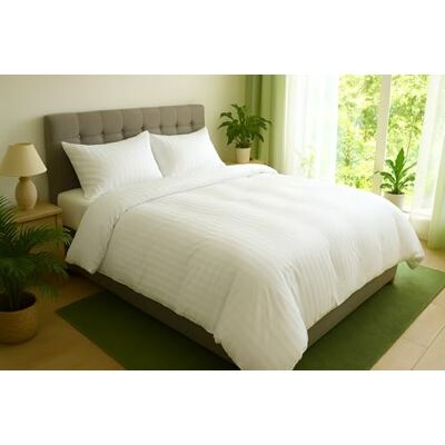 Blanrêve Warm satijn, gestreept, 400 g/m², 260 x 240 cm, microvezel, wit, 260 x 240 cm Blanrêve Warm satijn, gestreept, 400 g/m², 260 x 240 cm, microvezel, wit, 260 x 240 cm
