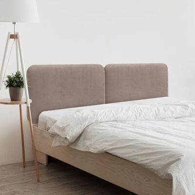 DHOME Hoofdeinde voor bed, glad, afgerond, van gladde stof, voor muur, akoestisch, absorberend, voor slaapkamer (aarde, 220 cm dubbel) DHOME Hoofdeinde voor bed, glad, afgerond, van gladde stof, voor muur, akoestisch, absorberend, voor slaapkamer (aarde, 220 cm dubbel)