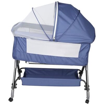 LANTUS 3-in-1 wieg, cododo-bed, kantelbare wieg, in hoogte verstelbaar op 4 niveaus (80-94 cm (80-84 88-94), tot 50 kg, wielen 360 graden, muggennet, opbergmand, 104 x 52 x 100 110 cm, blauw LANTUS 3-in-1 wieg, cododo-bed, kantelbare wieg, in hoogte verstelbaar op 4 niveaus (80-94 cm (80-84 88-94), tot 50 kg, wielen 360 graden, muggennet, opbergmand, 104 x 52 x 100 110 cm, blauw