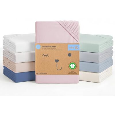 roba Lil Planet Babyhoeslaken voor bed 60 x 120 cm tot 70 x 140 cm, rekbaar, biologisch jersey katoen, Oeko-Tex, roze roba Lil Planet Babyhoeslaken voor bed 60 x 120 cm tot 70 x 140 cm, rekbaar, biologisch jersey katoen, Oeko-Tex, roze
