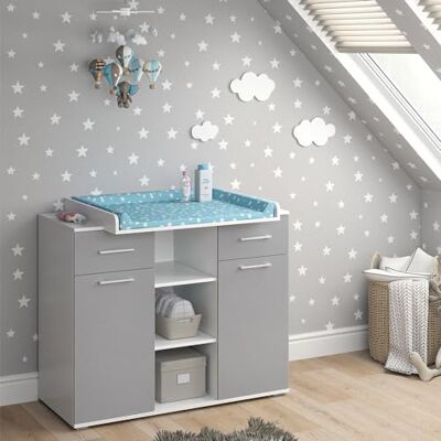 Vicco Luiercommode "Leonie", grijs, 113 x 109 cm Vicco Luiercommode "Leonie", grijs, 113 x 109 cm