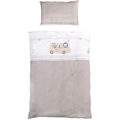 roba Safaribus Omkeerbaar Babybeddengoed, 2-delig, 100% katoen, dekbedovertrek 100 x 135 cm + kussensloop 40 x 60 cm, bedrukt, dierensafari roba Safaribus Omkeerbaar Babybeddengoed, 2-delig, 100% katoen, dekbedovertrek 100 x 135 cm + kussensloop 40 x 60 cm, bedrukt, dierensafari