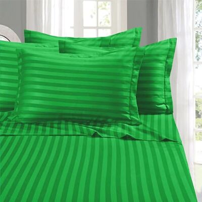 Elegant Comfort Zacht en comfortabel 6-delige beddengoedset microvezel in hotelkwaliteit 1500, diepe en kreukvrije zak, damast strepenpatroon, super kingsize bed, smaragdgroen Elegant Comfort Zacht en comfortabel 6-delige beddengoedset microvezel in hotelkwaliteit 1500, diepe en kreukvrije zak, damast strepenpatroon, super kingsize bed, smaragdgroen