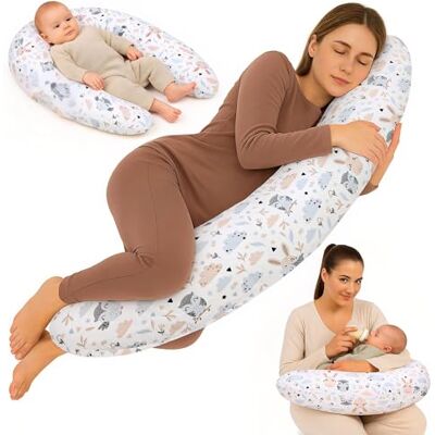 Totsy Baby Borstvoedingskussen, XXL, zijslaapkussen, katoen, zwangerschapskussen, ondersteuningskussen, volwassenen, uilen Totsy Baby Borstvoedingskussen, XXL, zijslaapkussen, katoen, zwangerschapskussen, ondersteuningskussen, volwassenen, uilen