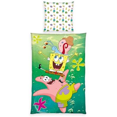 Herding Spongebob beddengoed kussensloop 80 x 80 cm omkeerbaar patroon dekbedovertrek 135 x 200 cm met ritssluiting 100% katoen renforcé Herding Spongebob beddengoed kussensloop 80 x 80 cm omkeerbaar patroon dekbedovertrek 135 x 200 cm met ritssluiting 100% katoen renforcé