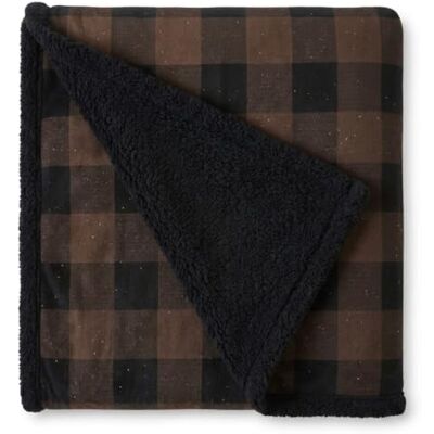 Eddie Bauer Omkeerbare sherpa-deken voor woondecoratie voor alle seizoenen, bruin/zwart Eddie Bauer Omkeerbare sherpa-deken voor woondecoratie voor alle seizoenen, bruin/zwart