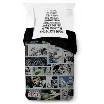 Jay Franco Star Wars Darth Vader kinderbeddengoed met kussensloop, alleen dekbedovertrek (vulling niet inbegrepen), Luke Skywalker, Chewbacca, R2-D2, grijs, 2-delig voor eenpersoonsbed Jay Franco Star Wars Darth Vader kinderbeddengoed met kussensloop, alleen dekbedovertrek (vulling niet inbegrepen), Luke Skywalker, Chewbacca, R2-D2, grijs, 2-delig voor eenpersoonsbed