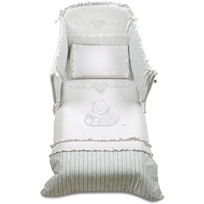 Italbaby Pony Love Beddengoedset, 4-delig, wit, meerkleurig, eenheidsmaat Italbaby Pony Love Beddengoedset, 4-delig, wit, meerkleurig, eenheidsmaat