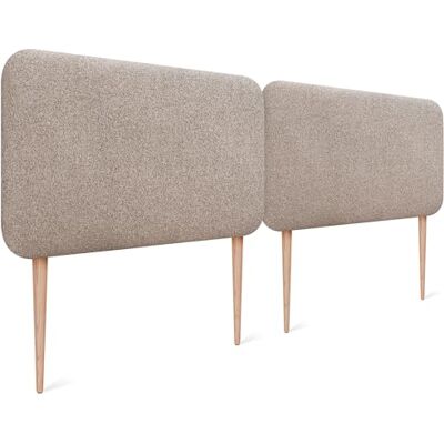 DHOME Hoofdeinde voor bed, glad, afgerond, van gladde stof, met poten, akoestisch, absorberend, voor slaapkamer (zand, 200 cm, dubbel) DHOME Hoofdeinde voor bed, glad, afgerond, van gladde stof, met poten, akoestisch, absorberend, voor slaapkamer (zand, 200 cm, dubbel)