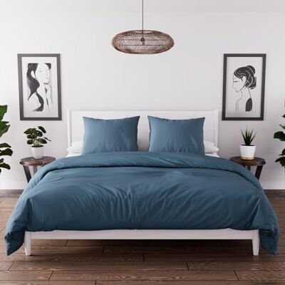 Intemporel Tijdloze dekbedovertrek, gewassen microvezel, groenblauw, 260 x 240 cm Intemporel Tijdloze dekbedovertrek, gewassen microvezel, groenblauw, 260 x 240 cm