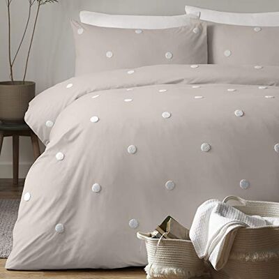 Appletree Garden Beddengoed van 100% katoen, linnen, met witte stippen, kingsize Appletree Garden Beddengoed van 100% katoen, linnen, met witte stippen, kingsize