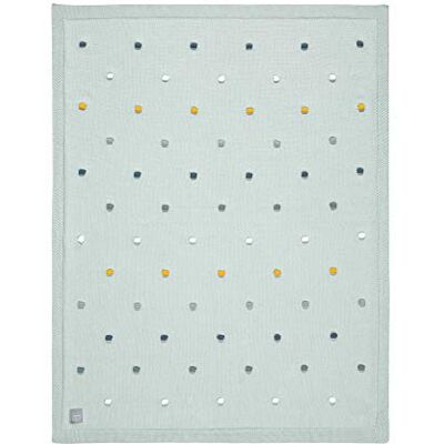 Lässig Gebreide babydeken 100% biologisch katoen GOTS/gebreide deken stippen light mint Lässig Gebreide babydeken 100% biologisch katoen GOTS/gebreide deken stippen light mint