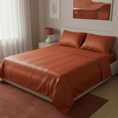 KASANOVA Satijnen beddengoedset voor tweepersoonsbed (roest) KASANOVA Satijnen beddengoedset voor tweepersoonsbed (roest)