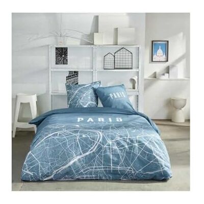 TODAY Beddengoed voor tweepersoonsbed, 220 x 240 cm + 2 kussenslopen 63 x 63 cm, bedrukt Java 1,13, Parijs, blauw en wit TODAY Beddengoed voor tweepersoonsbed, 220 x 240 cm + 2 kussenslopen 63 x 63 cm, bedrukt Java 1,13, Parijs, blauw en wit
