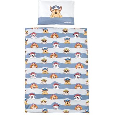 roba Paw Patrol Kinderbeddengoedset, 2-delig, 100% katoen, dekbedovertrek 100 x 135 cm + kussensloop 40 x 60 cm, motief honden, Chase Marshall Rubble, blauw/grijs roba Paw Patrol Kinderbeddengoedset, 2-delig, 100% katoen, dekbedovertrek 100 x 135 cm + kussensloop 40 x 60 cm, motief honden, Chase Marshall Rubble, blauw/grijs