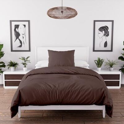 Intemporel , Beddengoedset van gewassen microvezel, 140 x 200 cm, Boheme, bruin Intemporel , Beddengoedset van gewassen microvezel, 140 x 200 cm, Boheme, bruin